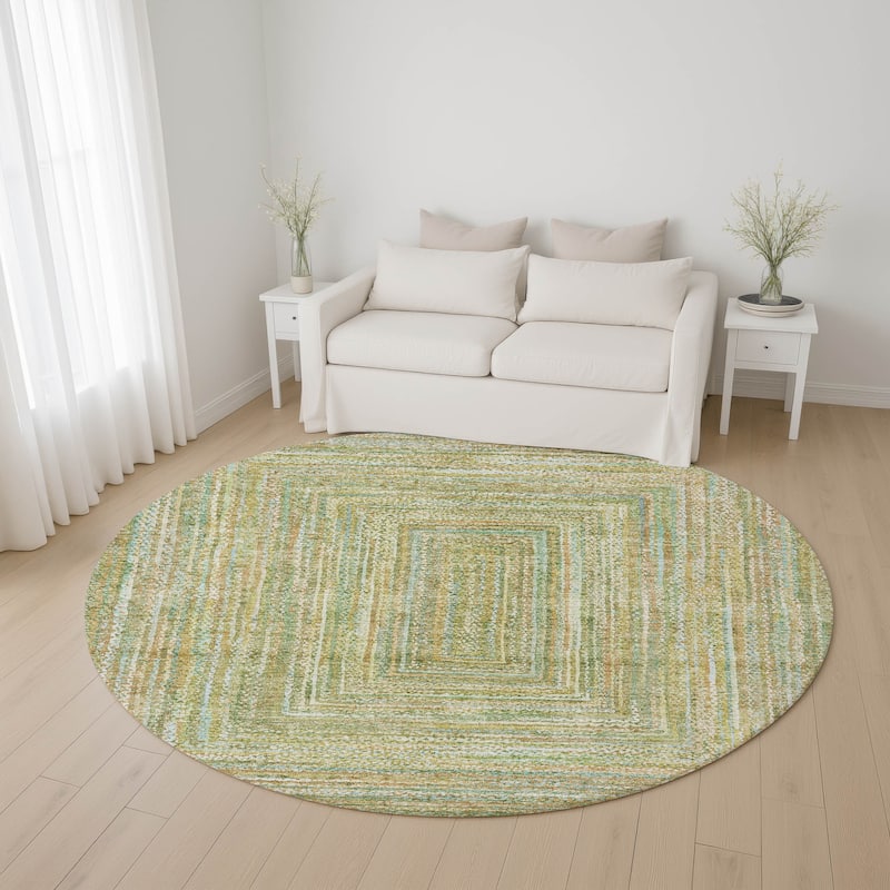 Premium Washable Super Soft Modern Dimensions Mayfield Rug - Aloe - 8' x 8'
