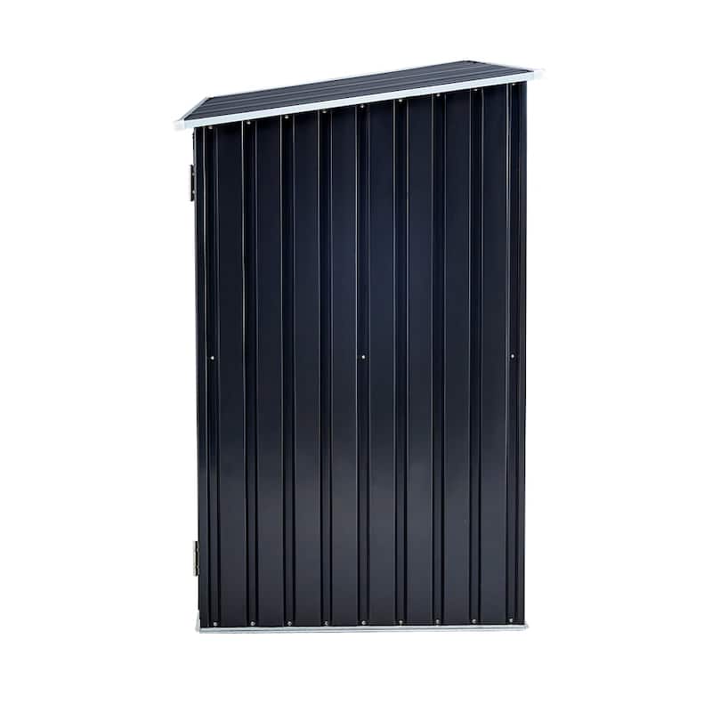 2-in-1 Galvanized Steel Utility Outdoor Storage Shed w/Log Holder