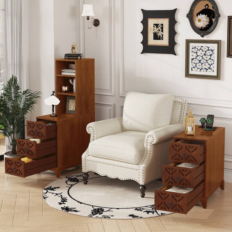 Versatile End Table with Multiple Storage Options and Stylish Design