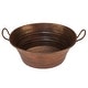 preview thumbnail 2 of 5, 16-in Oval Bucket Vessel Hammered Copper Sink with Handles (VOB16DB)