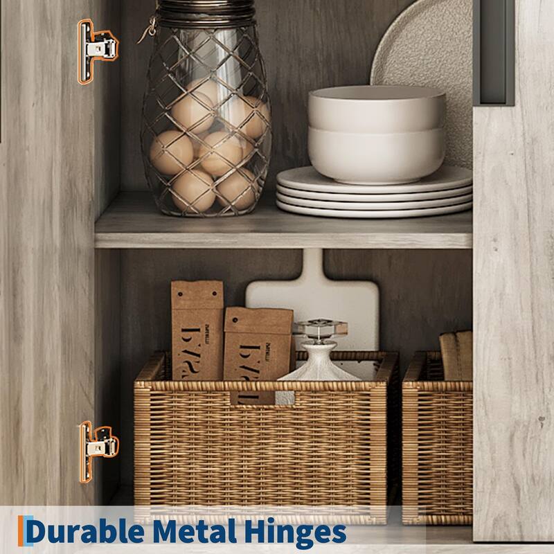 71" Tall Bookcase with Doors, 5-Tier Farmhouse Bookshelf with Storage Cabinet & Adjustable Shelves
