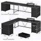 preview thumbnail 63 of 72, L Shaped Computer Desk 5 fabric Drawers Gaming Desk Storage Shelf
