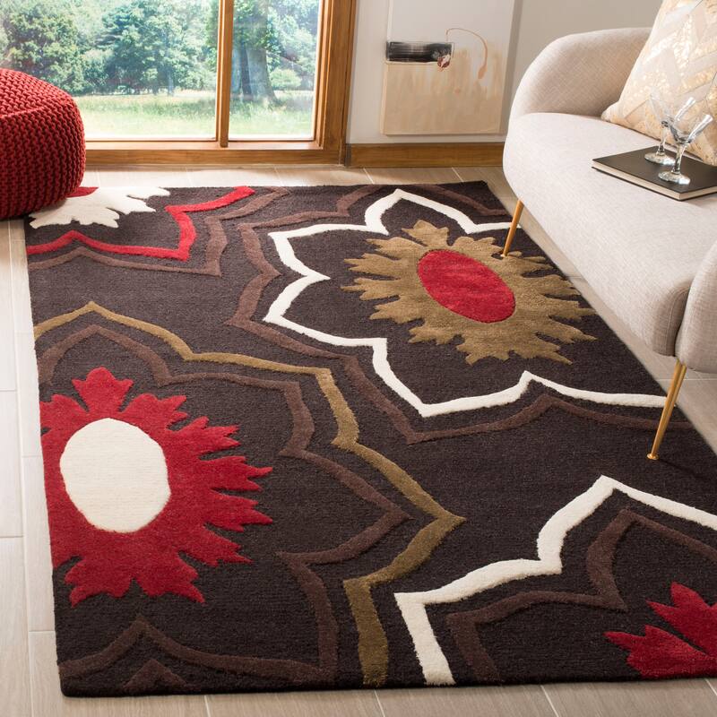SAFAVIEH Handmade Soho Alaina N.Z. Wool Rug - 3'6" x 5'6" - Brown/Multi