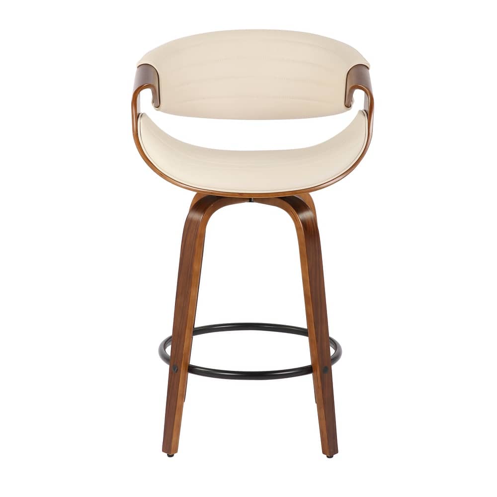 Carson Carrington Kanteborg 26" Fixed-Height Counter Stool with Bent Wood Legs & Round Footrest (Set of 2)