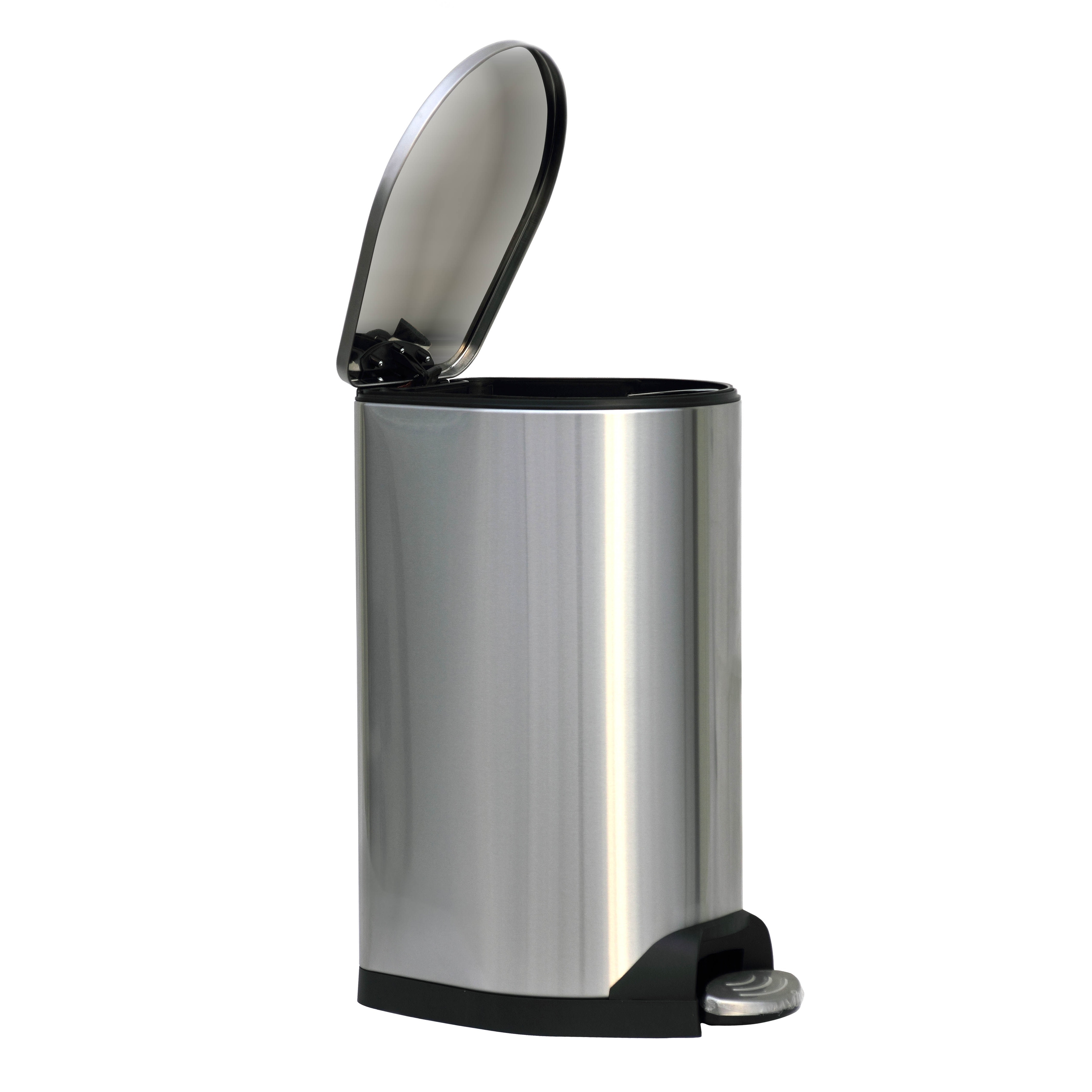 8 Gallon 30L Trash Can with Hinged Lid and Removable Inner Bucket Stainless  Steel Kitchen Trash Can Silent Garbage Can Touch-Free Pedal Rubbish Bin