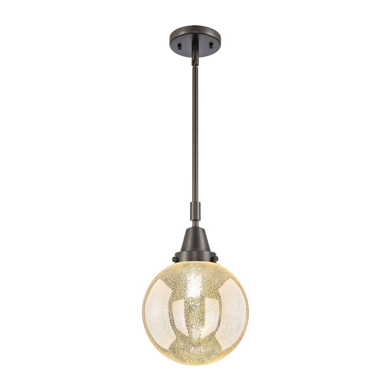 Innovations Lighting Caden Beacon - 1 Light 8" Stem Hung Mini Pendant - Mercury/Oil Rubbed Bronze