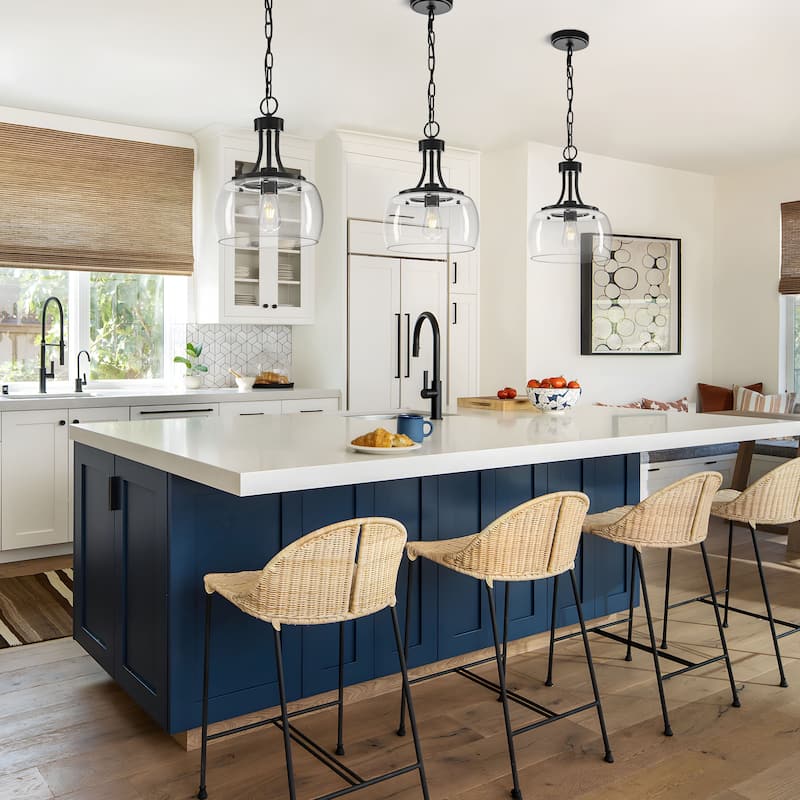 Starsky 1/3-Light Modern Clear Glass Dome Pendant Light