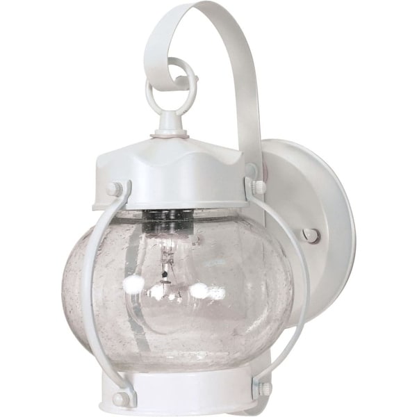 Nuvo Lighting 60/630 1-Light 10-5/8" Tall Outdoor Wall Sconce with Seedy Glass Shade - White - n/a