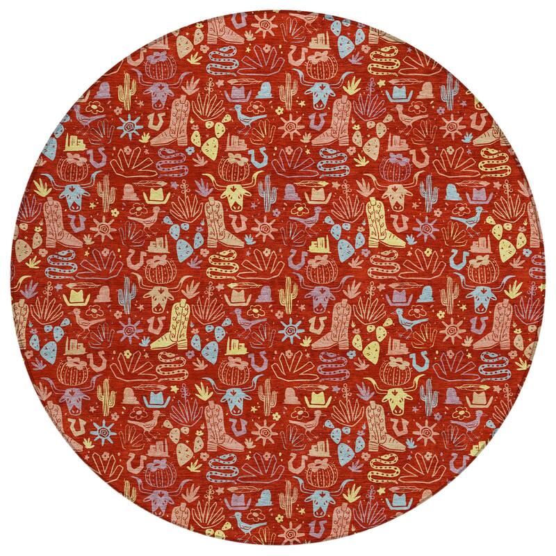 Machine Washable Indoor/ Outdoor Cowboy Dallas Chantille Rug