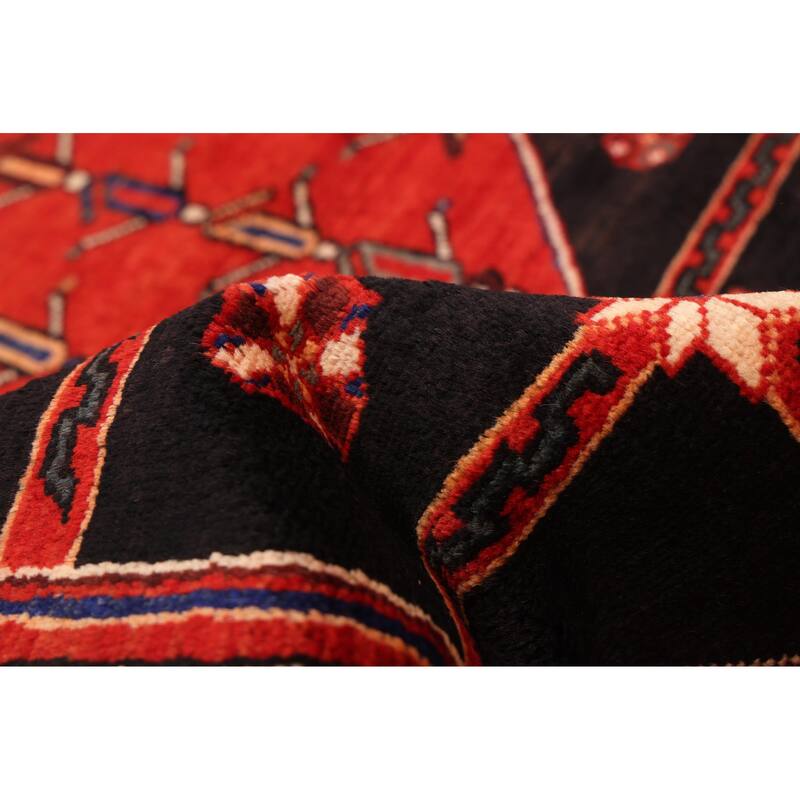 ECARPETGALLERY Hand-knotted Anadol Dark Navy, Red Wool Rug - 4'0 x 9'5