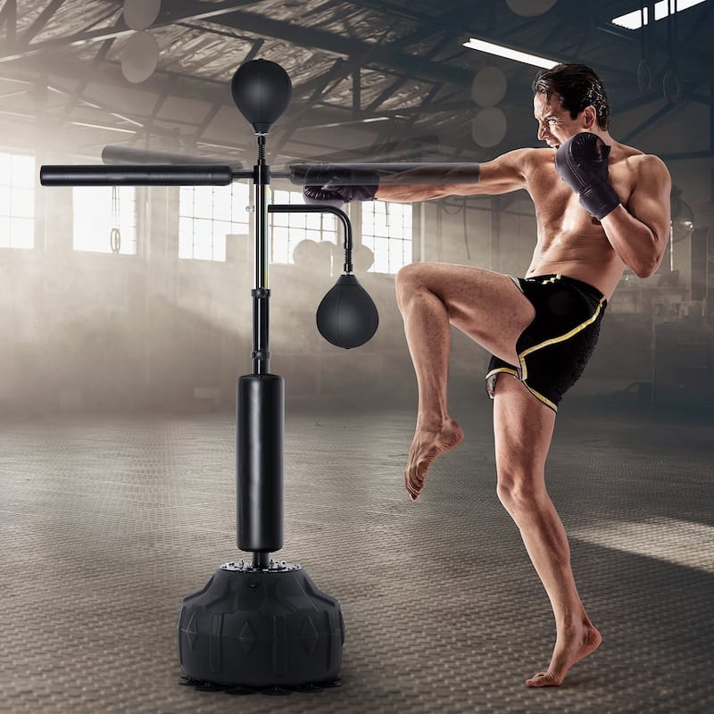Height Adjustable Punching Bag Set with Stand and Gloves for Training - 38.0 x 18.9 x 62.2 inch