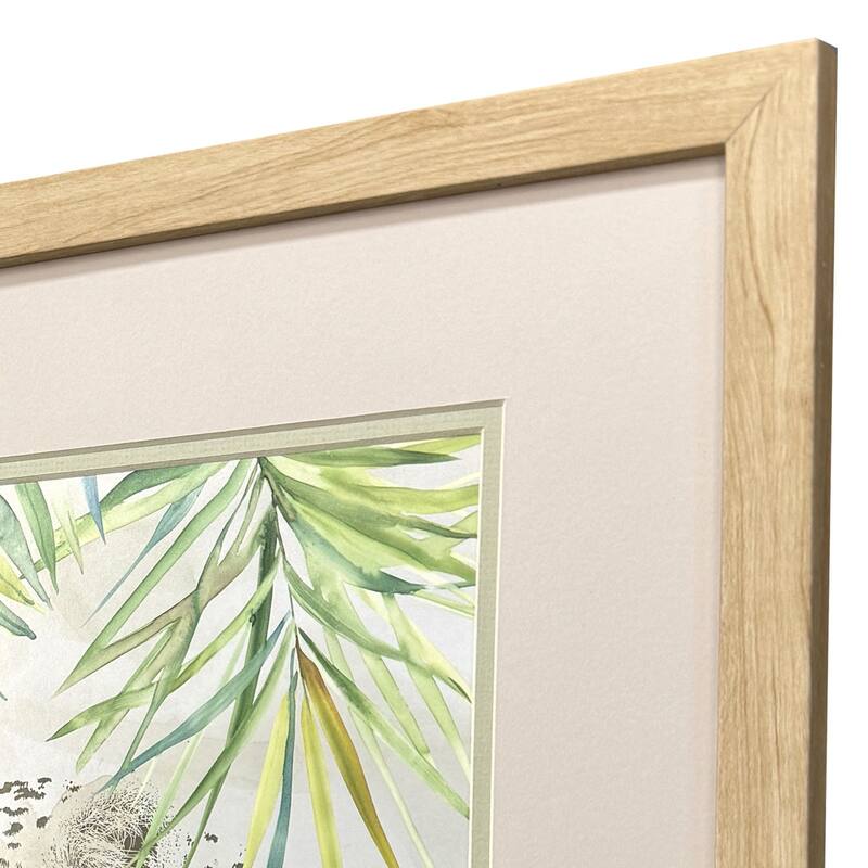 HomeRoots Set Of Two Boho Jungle Cat Brown Framed Wall Art