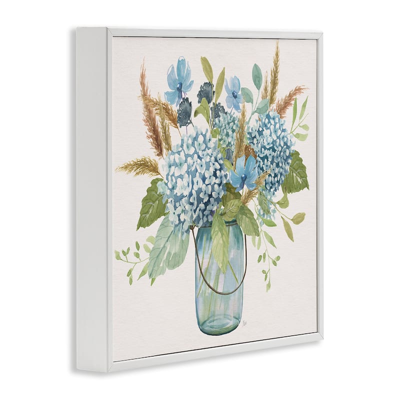Stupell Hydrangea in Mason Jar Framed Giclee Art Design By Nan