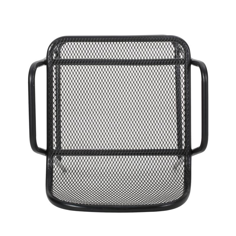 Roomfitters Modern Outdoor Bar Stools with Durable Metal Frame, Mesh Backrest and Armrest Design, Ideal for Patio, Black
