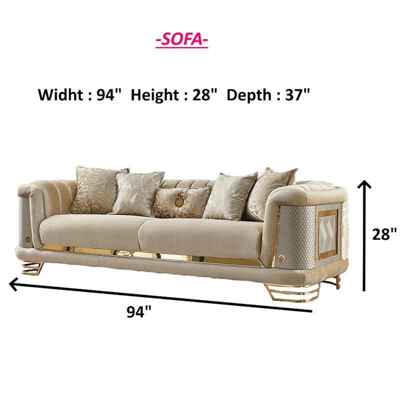 Reise 3 Pieces Living Room Sets 2 Sofa 1 Chair