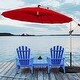 preview thumbnail 13 of 27, Gymax 10FT Patio Offset Hanging Umbrella Cantilever Umbrella w/ Tilt Burgundy