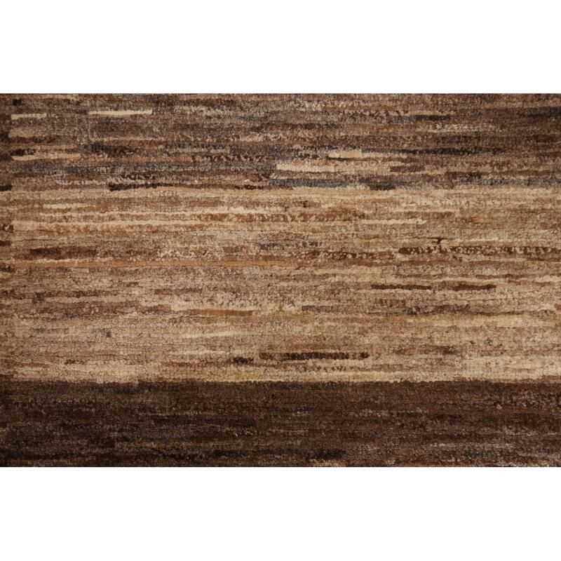 Striped Gabbeh Kashkoli Wool Area Rug Hand-knotted Contemporary Carpet - 2'9" x 4'2"