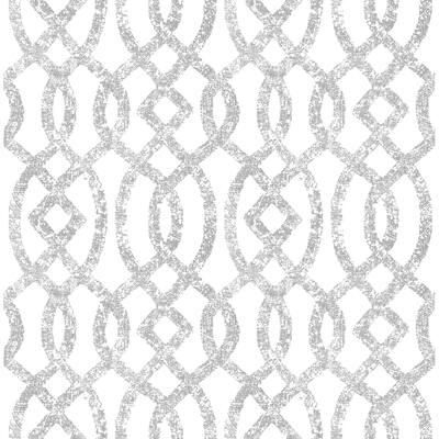 Arabella, Ethereal Silver Trellis Wallpaper
