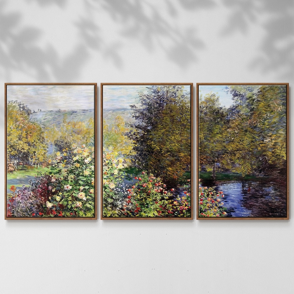 The Corner of the Garden at Montgeron, 1876 - Multi Piece Framed Canvas