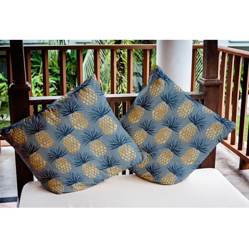 Pineapple Stripes Nautical Indoor/Outdoor Throw Pillow