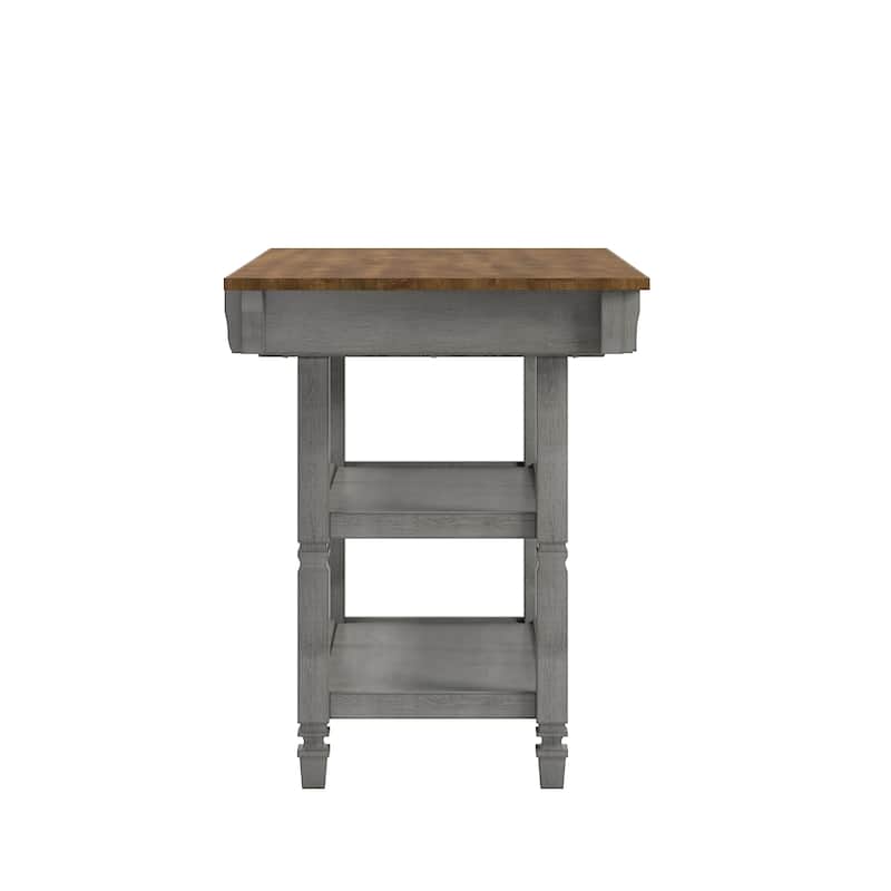 Elena 2-tone Antique Kitchen Island Buffet by iNSPIRE Q Classic