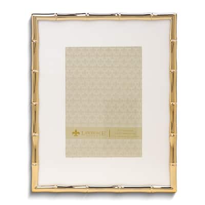 Curata Gold-Tone 8x10 Bamboo Metal Photo Frame with Mat For 5x7 Photo
