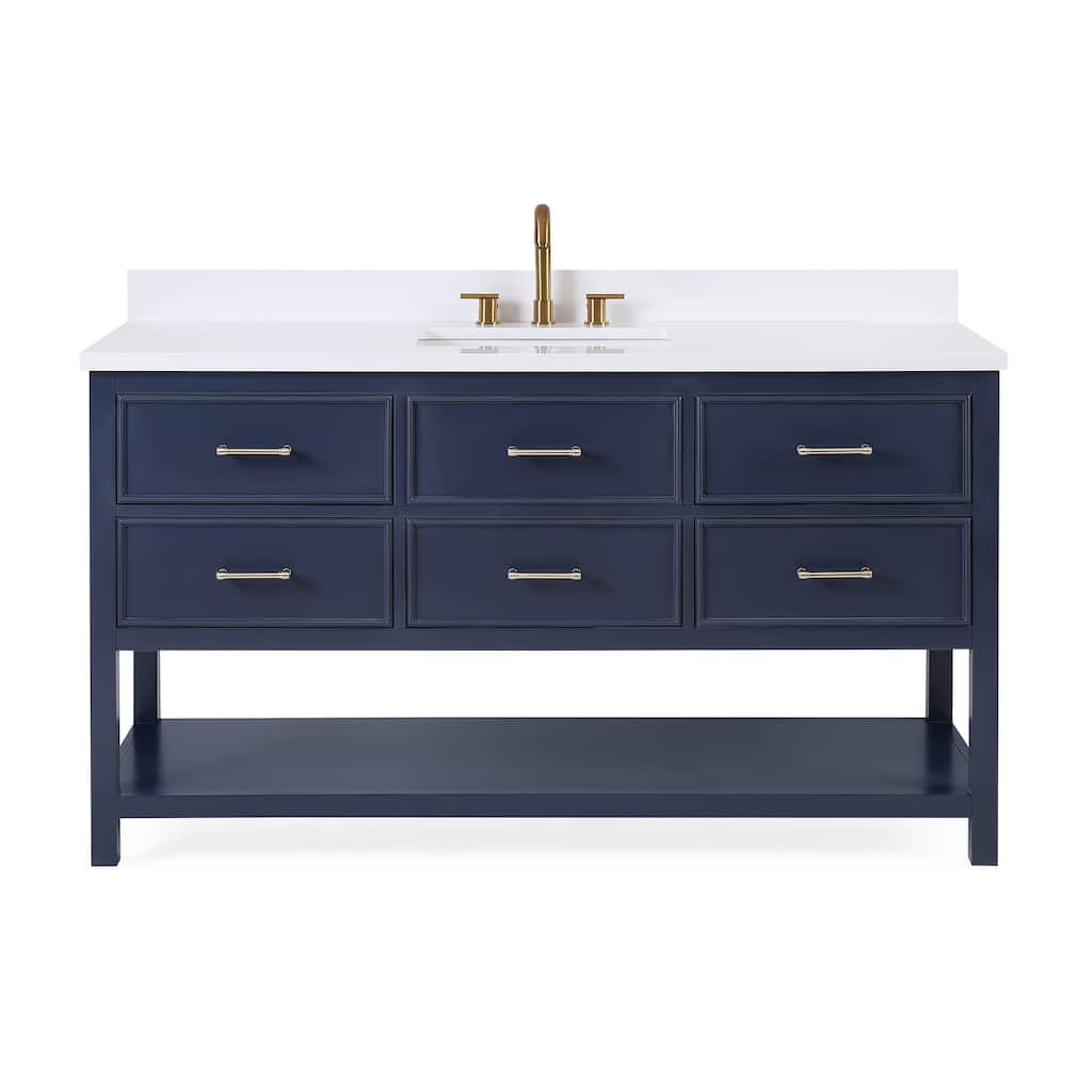 60" Tennant Brand Navy Blue Color Felton Bathroom Sink Vanity
