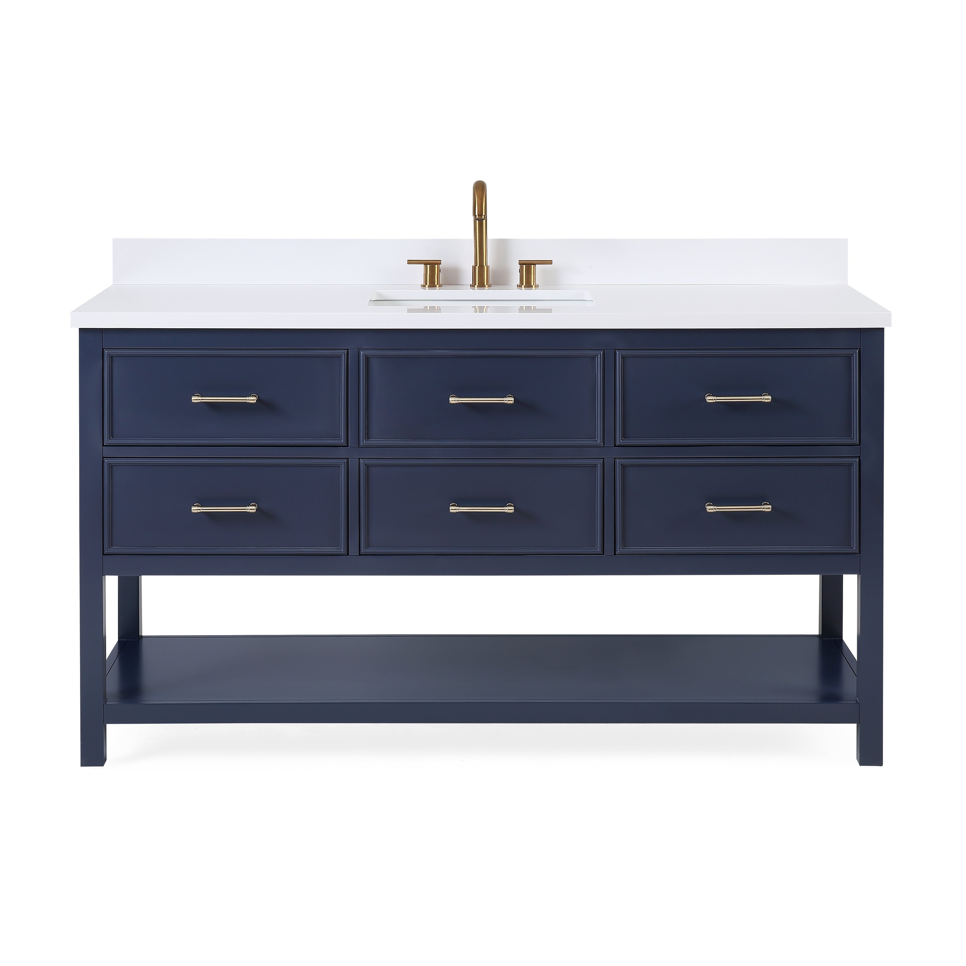 60" Tennant Brand Navy Blue Color Felton Bathroom Sink Vanity