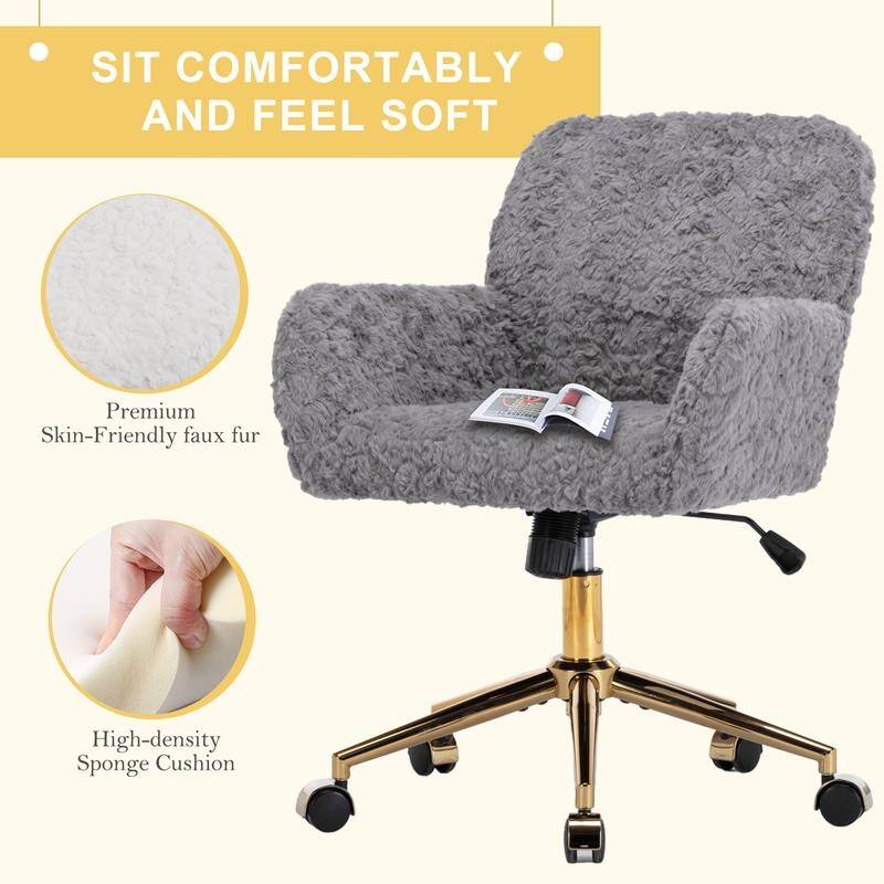 Metal Swivel Home Upholstered Office Chair