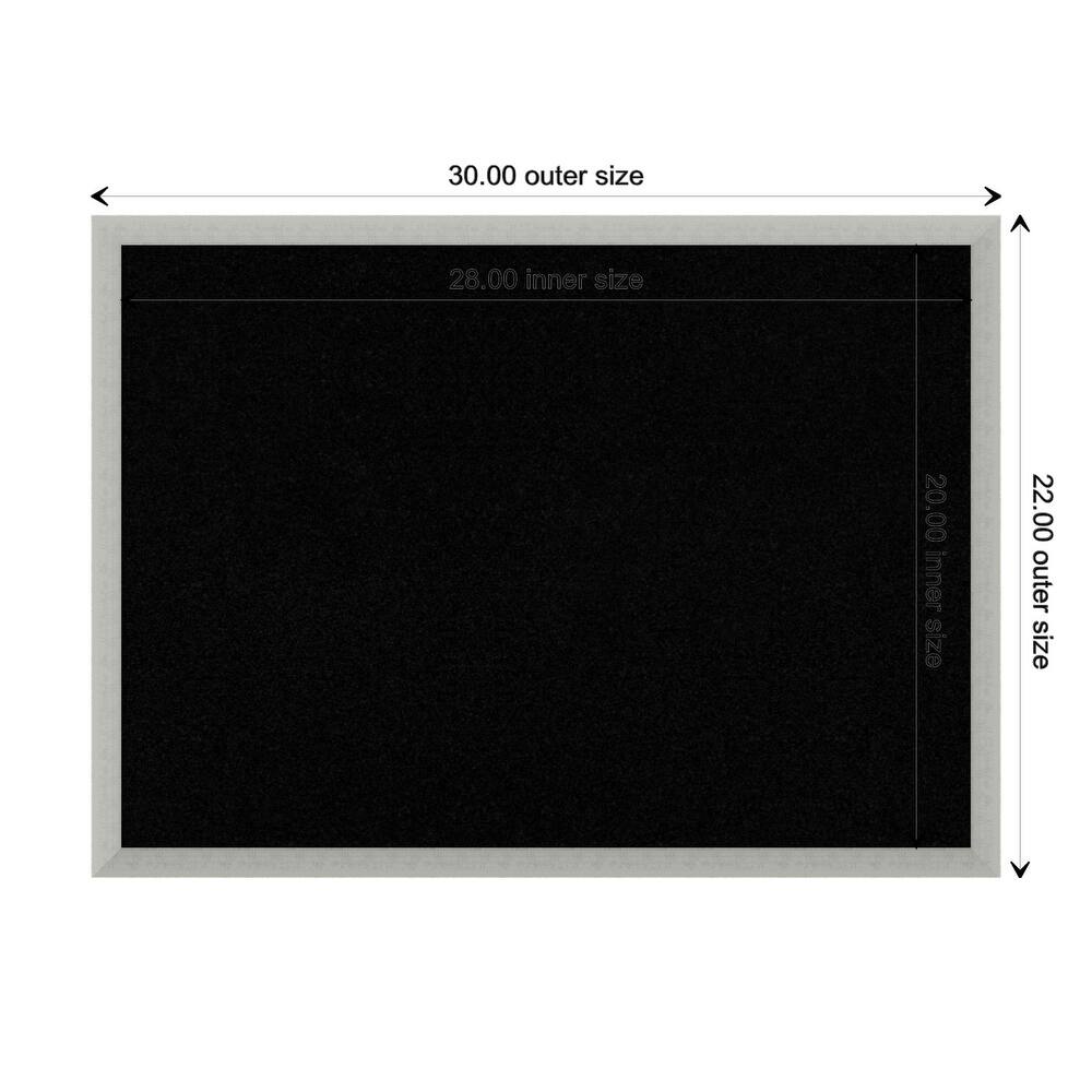 Silver Leaf Wood Framed Black Corkboard Bulletin Board