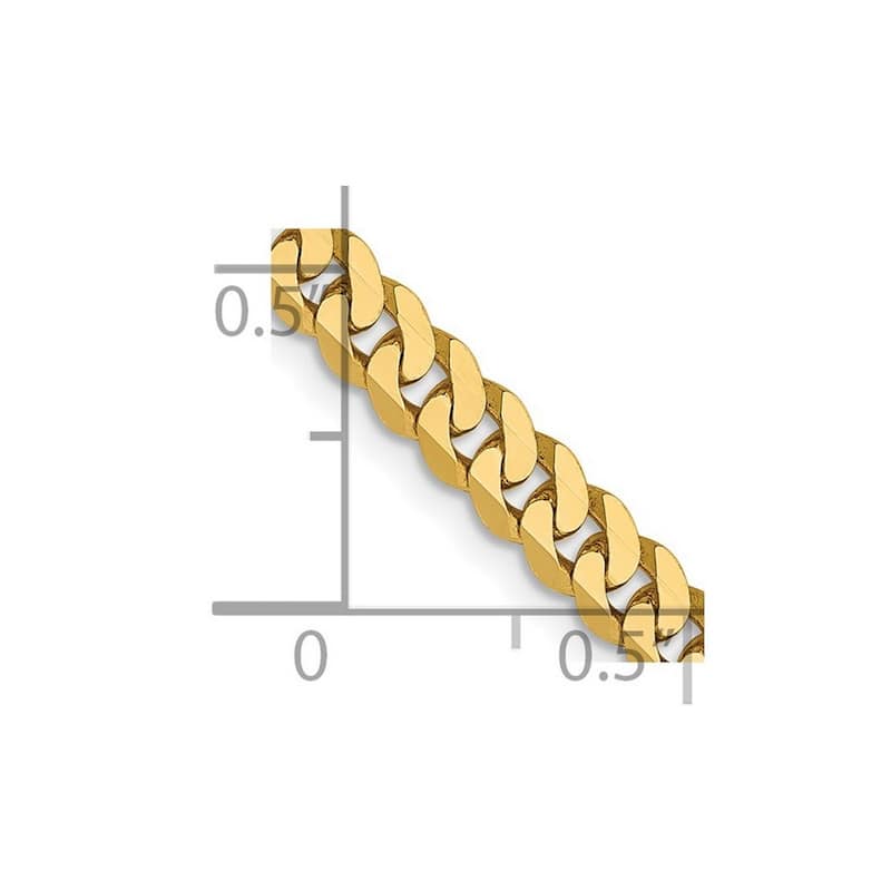 Curata 14k Yellow Gold Solid Polished 3.9mm Beveled Curb Bracelet