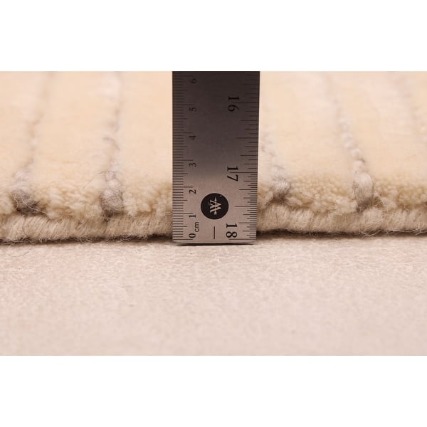 ECARPETGALLERY Hand-knotted Looma Cream Wool Rug - 8'0 x 9'10