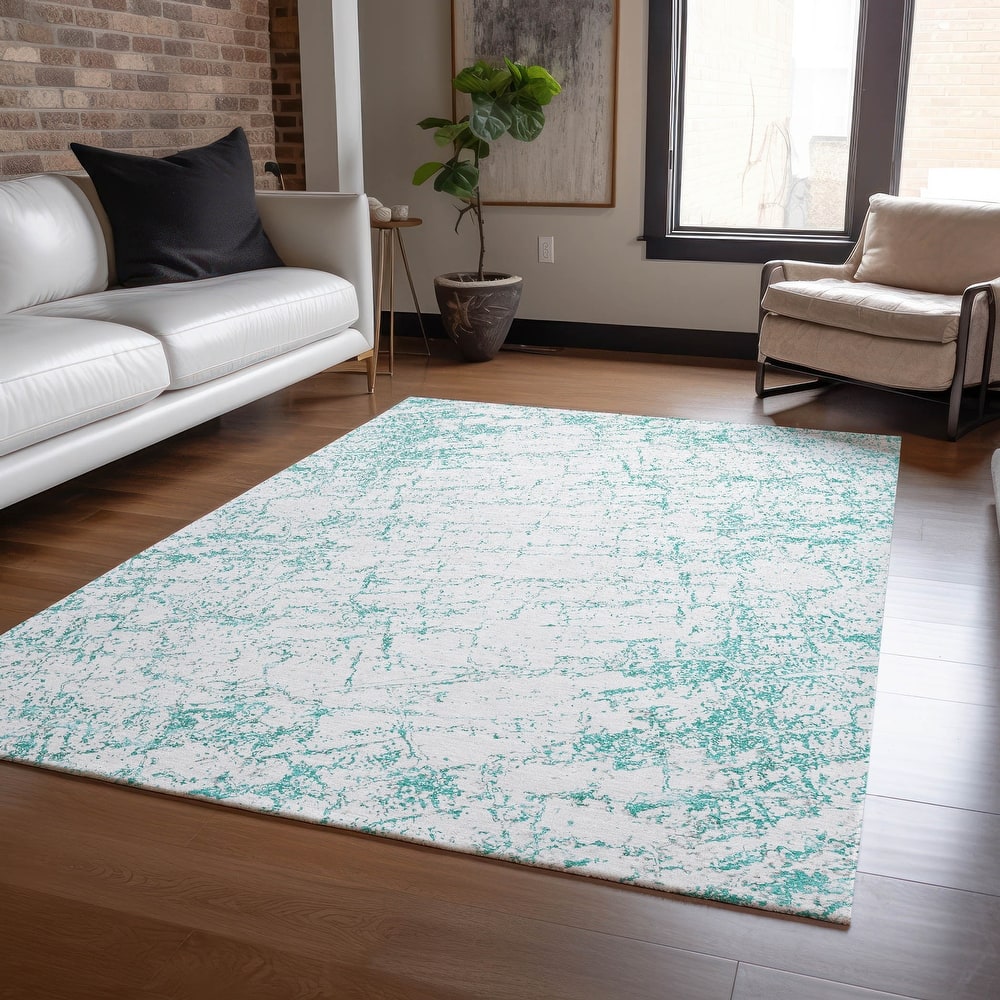 Machine Washable Indoor/ Outdoor Chantille Modern Texture Rug