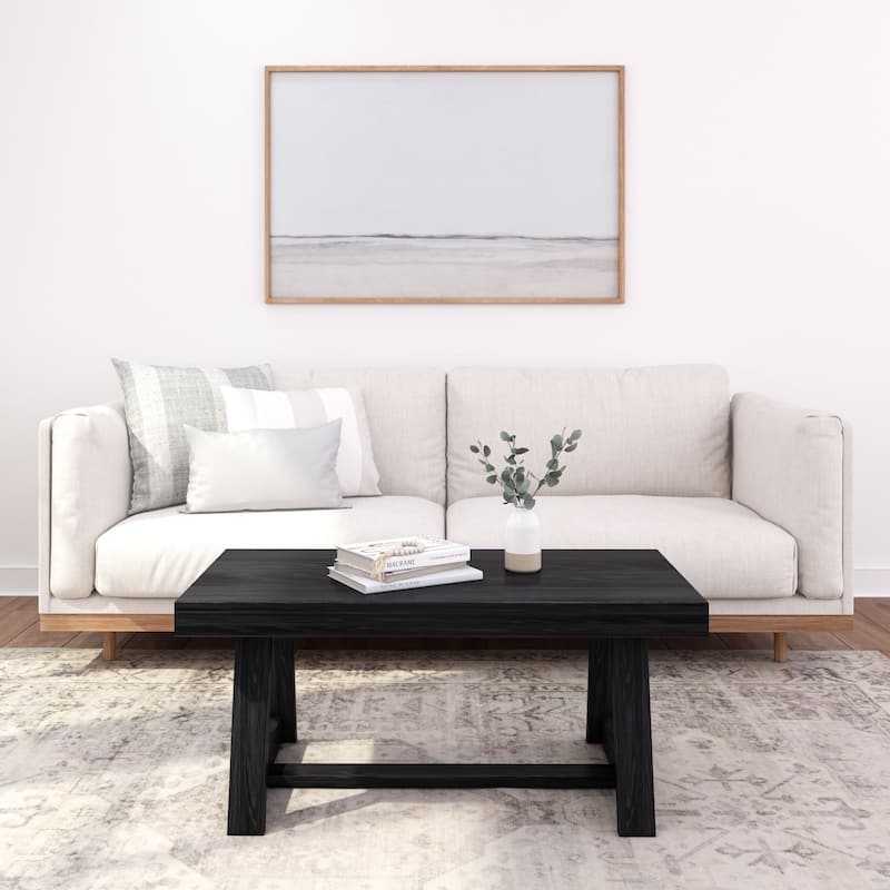 Plank and Beam Classic Rectangular Trestle Leg Coffee Table - 40"