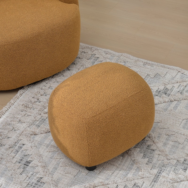KINWELL 23" W Boucle Upholstered Footstool Ottoman Sofa Chair Footrest