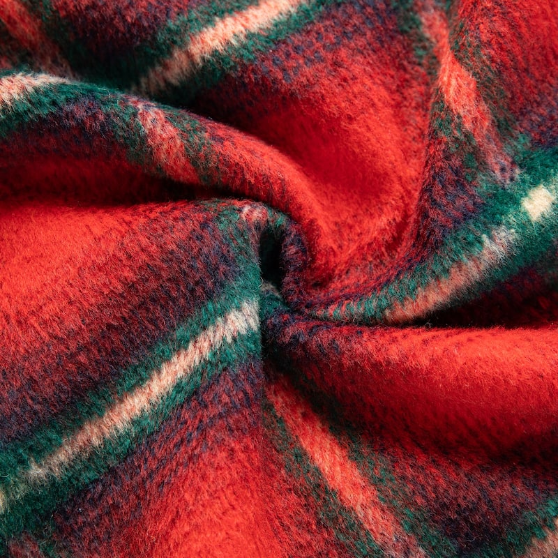 Glitzhome 48"D or 60"D Reversible Classic Plaid Flannel Christmas Tree Skirt