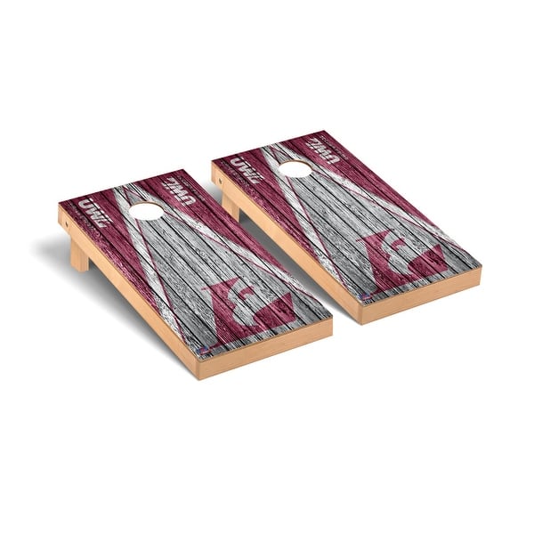slide 2 of 5, Wisconsin La Crosse Eagles Weathered Cornhole Board Set
