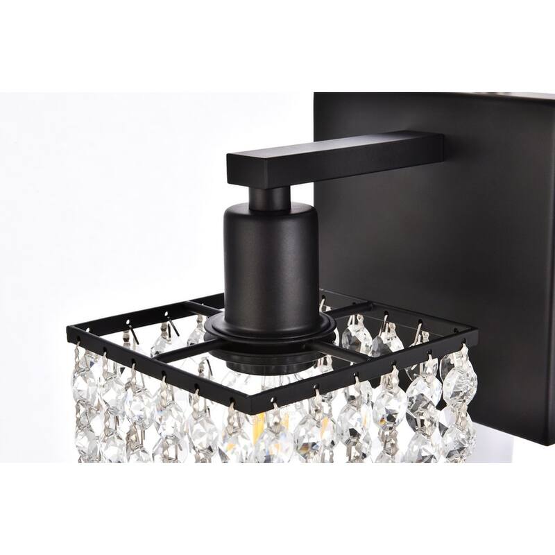 Phoenix 1 Light Bath Sconce with Clear Crystals