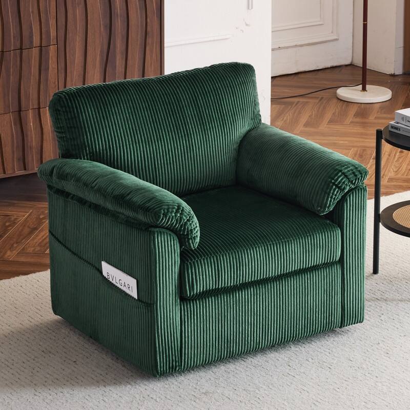33" Corduroy Swivel Single Sofa Chair