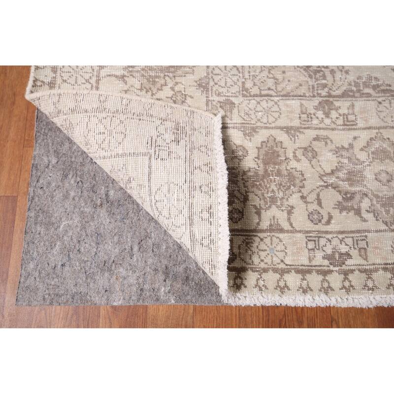 Distressed Muted Tabriz Persian Antique Rug Hand-Knotted Wool Carpet - 7'9" x 10'7"
