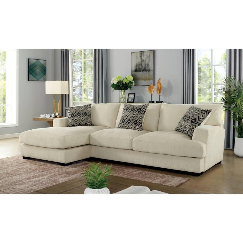 Kintra Contemporary Chenille Cushioned L-Shaped Sectional by Furniture of America