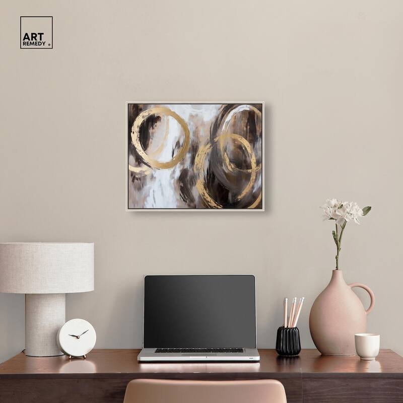 Swirling Forms with Gold Canvas by Art Remedy