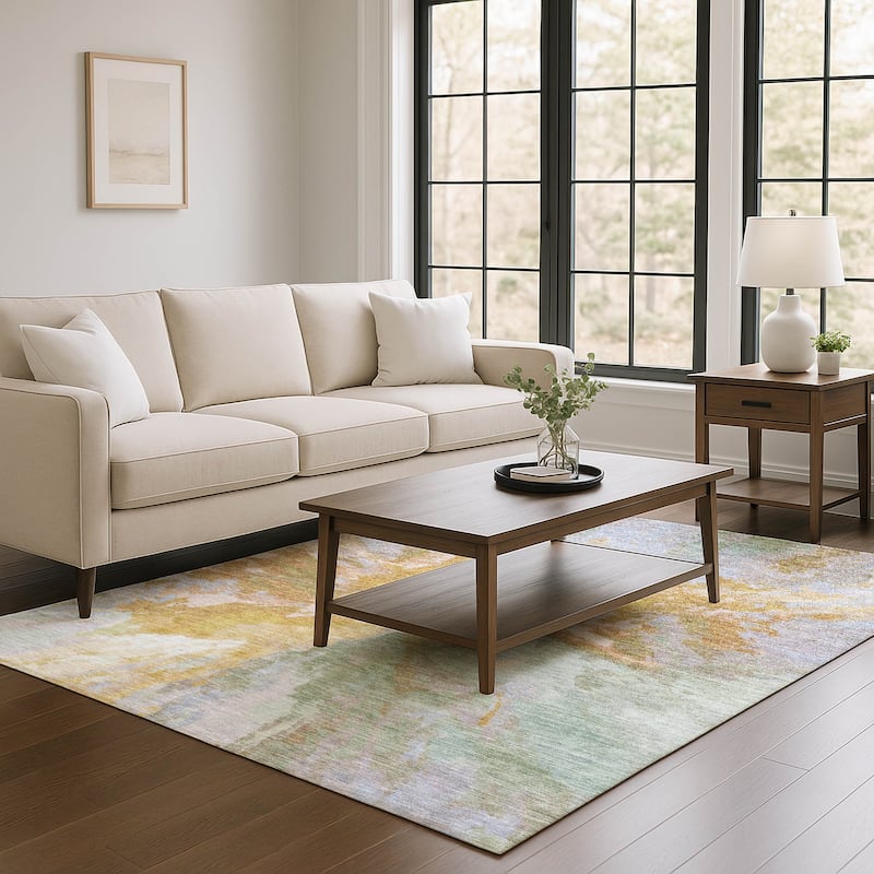 Premium Washable Super Soft Abstract Burst Mayfield Rug - Rust - 10' x 14'