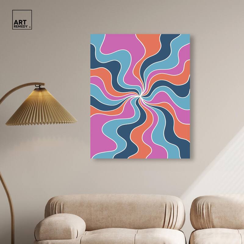 Carnaval Retro Curves Canvas by Art Remedy, Gallery Wrapped