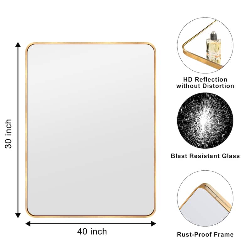 2 Pack Bathroom Rectangle Mirror Wall Mounted
