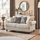 preview thumbnail 2 of 11, Morden Fort Chenille Fabric Loveseat with Rolled Arm and Nailhead Trim