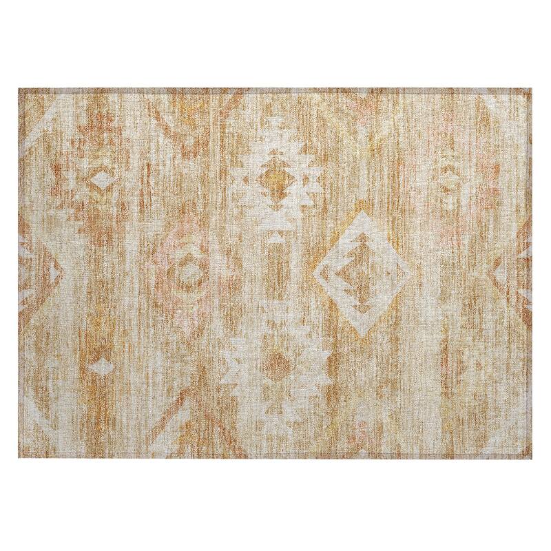 Machine Washable Indoor/ Outdoor Chantille Boho Tribal Rug