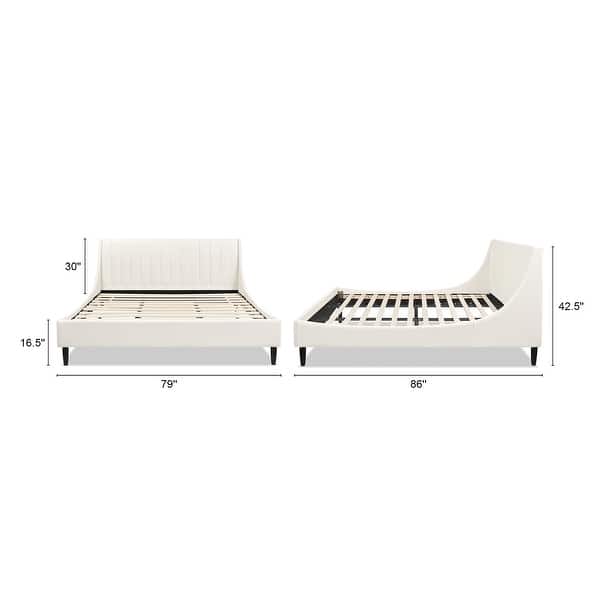 dimension image slide 9 of 23, Aspen Vertical Tufted Upholstered Platform Bed