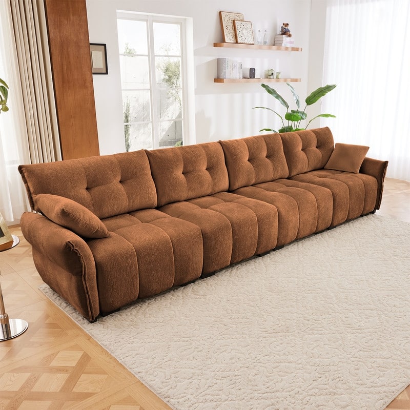 141.7" Chenille 4 Seater Upholstered Sofa