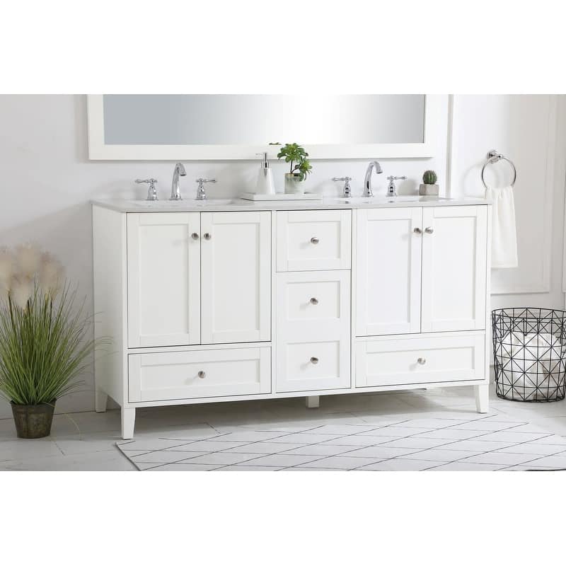 Elegant Lighting Sommerville 60" Free Standing Double Basin Vanity Set